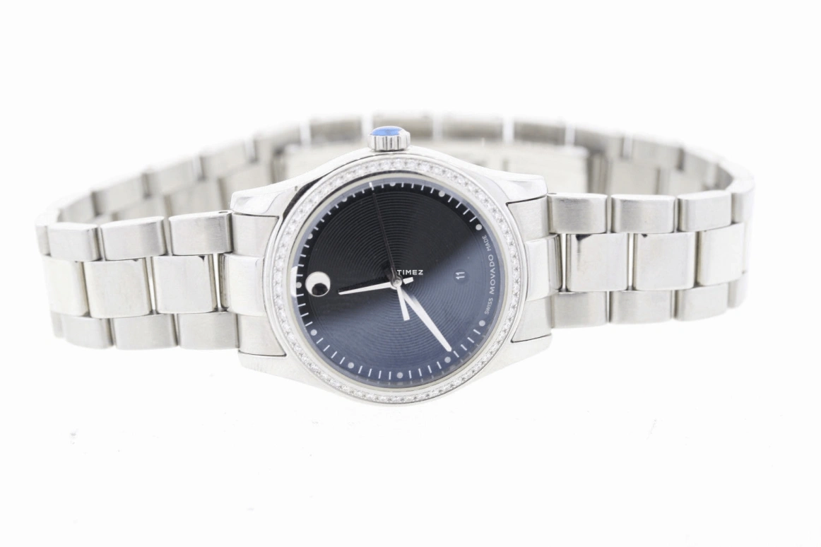 Movado,Other 28mm,28mm,Stainless Steel,Black,Quartz,Day,Sapphire,Crystal Glass,0606498 
