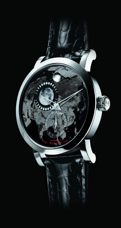 Movado,Red Label 42mm,42mm,Stainless Steel,Black,Automatic,Moonphase,Day,0606565