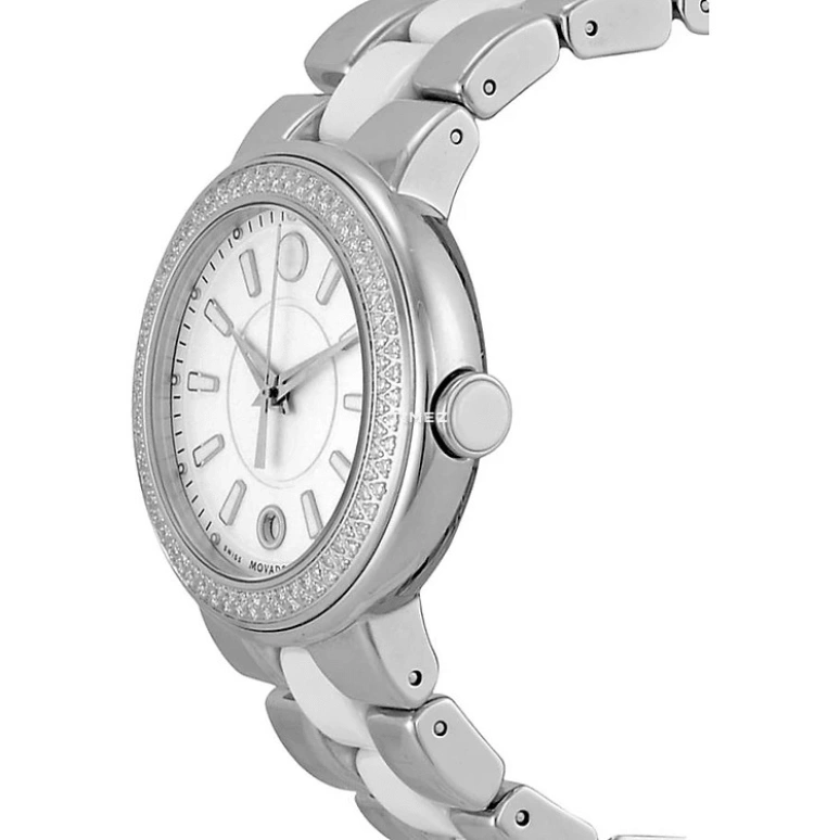 Movado,Cerena 36mm,36mm,Stainless Steel,White,Quartz,Day,Sapphire,Crystal Glass,0606624 