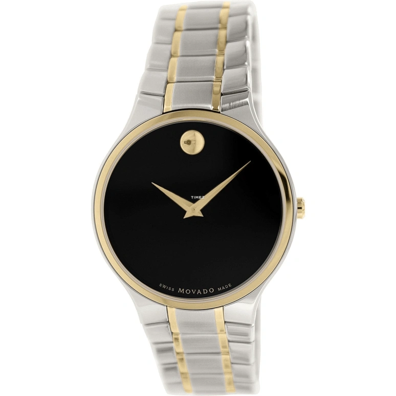 Movado,Serio 38mm,38mm,Stainless Steel,Bi-color,Black,Quartz,Sapphire,Crystal Glass,Round,0606388 