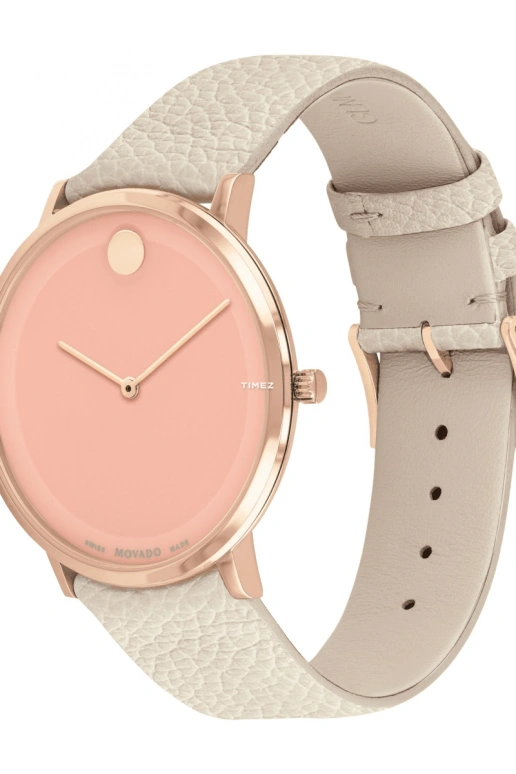 Movado,Modern 47 40mm,40mm,Stainless Steel,Red,Pink,Quartz,Sapphire,Crystal Glass,Round,0607509