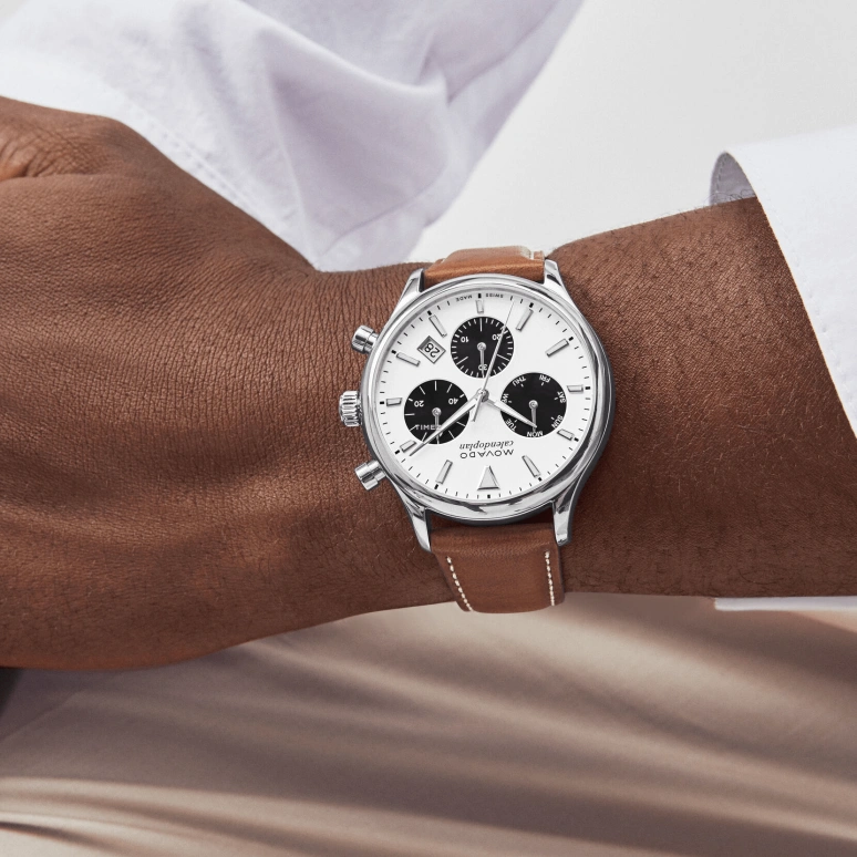 Movado,Heritage Series 43mm,43mm,Stainless Steel,White,Black,Automatic,Chronograph,Date,Day,3650147