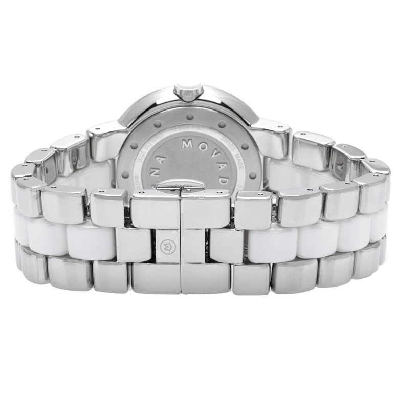 Movado,Cerena 36mm,36mm,Stainless Steel,White,Quartz,Day,Sapphire,Crystal Glass,0606540 