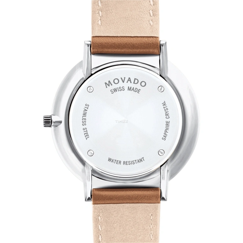 Movado,Ultra Slim 35mm,35mm,Stainless Steel,Silver White,Quartz,Sapphire,Crystal Glass,Round,0607371