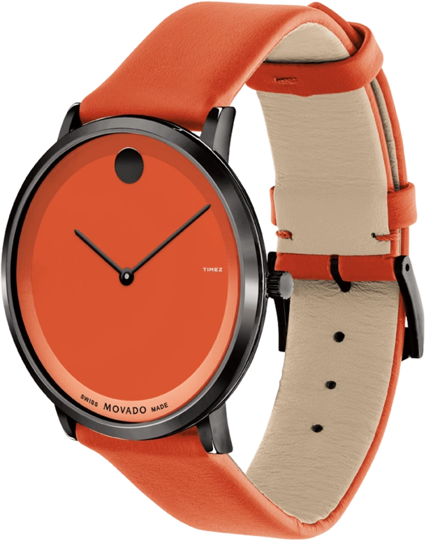Movado,Modern 47 40mm,40mm,Stainless Steel,Orange,Quartz,Sapphire,Round,0607641
