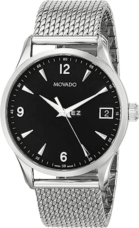 Movado,Circa 40mm,40mm,Stainless Steel,Black,Quartz,Day,Sapphire,Crystal Glass,0606802