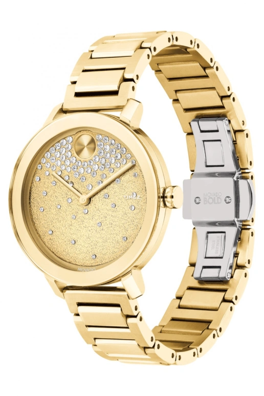 Movado,Movado BOLD 34mm,34mm,Stainless Steel,Gold,Quartz,Sapphire,Crystal Glass,Round,3600705