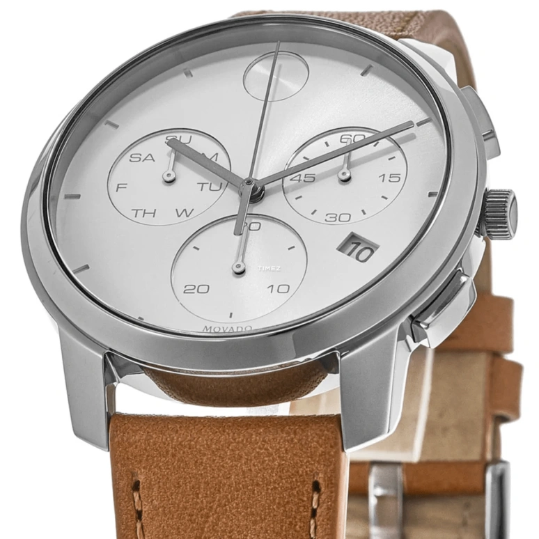 Movado,Movado BOLD 42mm,42mm,Stainless Steel,White,Quartz,Chronograph,Date,Day,3600631