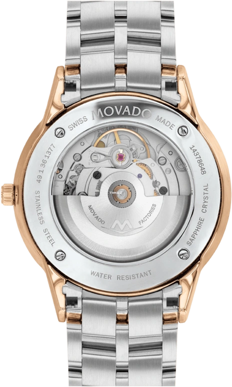 Movado,1881 Automatic 39mm,39mm,Stainless Steel,Black,Automatic,Day,Round,0607621