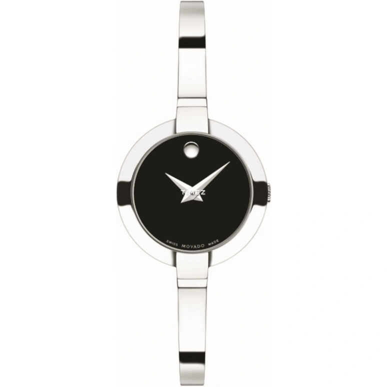 Movado,Bela 25mm,25mm,Stainless Steel,Black,Quartz,Sapphire,Crystal Glass,Round,0606595