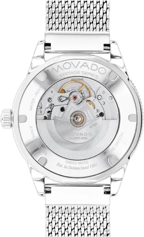 Movado,Heritage Series 43mm,43mm,Stainless Steel,Blue,Automatic,Day,Sapphire,Crystal Glass,3650136