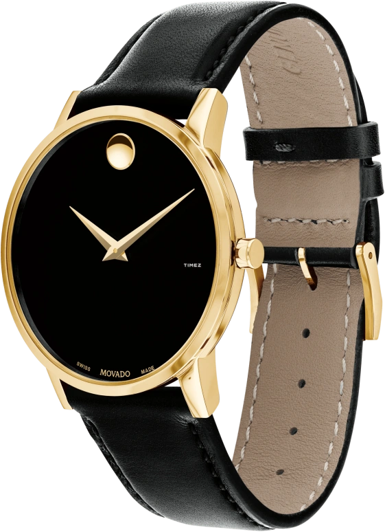 Movado,Museum Classic 40mm,40mm,Stainless Steel,Black,Quartz,Sapphire,Round,0607271