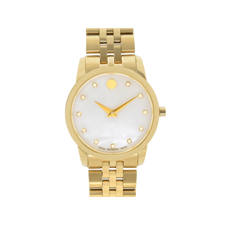 Movado,Museum Classic 28mm,28mm,Stainless Steel,White,Quartz,Sapphire,Crystal Glass,Mother of Pearl,0606998