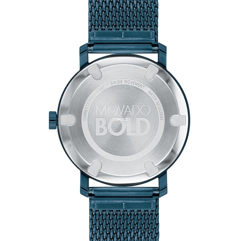 Movado,Movado BOLD 40mm,40mm,Stainless Steel,Blue,Quartz,Crystal Glass,Round,3600610