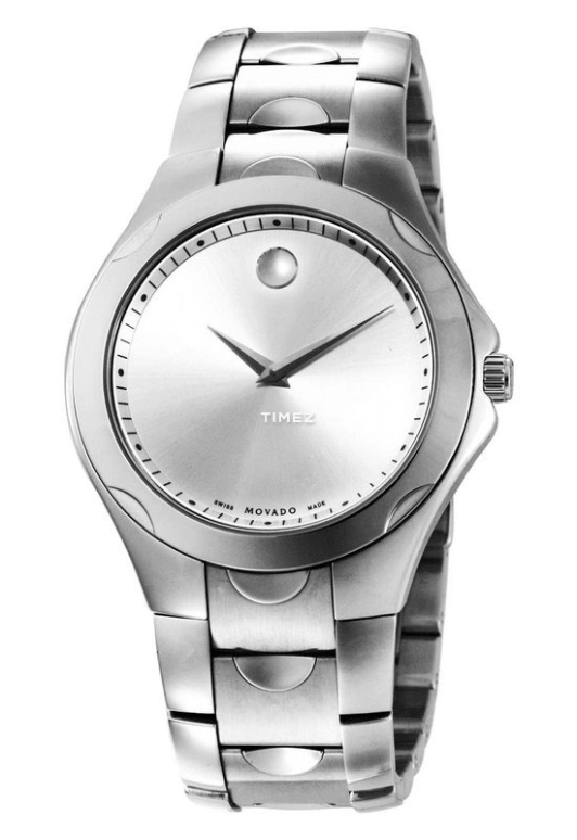 Movado,Rondiro 40mm,40mm,Stainless Steel,Metal,Silver,Quartz,Sapphire,Crystal Glass,Round,0606379 