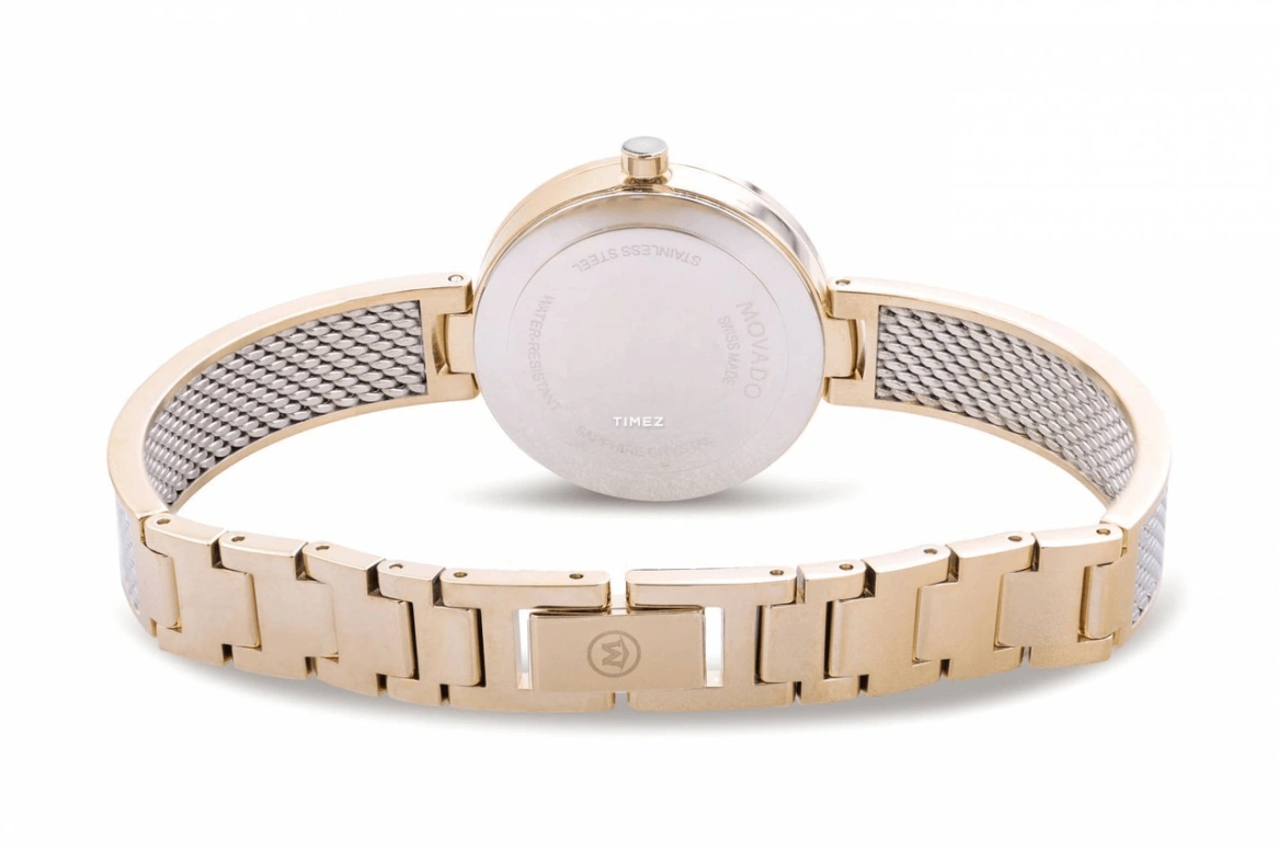 Movado,Amika 27mm,27mm,Stainless Steel,Rose Gold,White,Quartz,Crystal Glass,Round,0607363