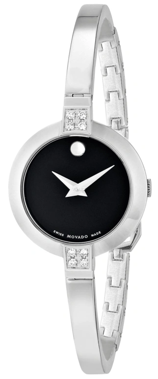 Movado,Bela 25mm,25mm,Stainless Steel,Black,Quartz,Sapphire,Crystal Glass,Round,0606628 