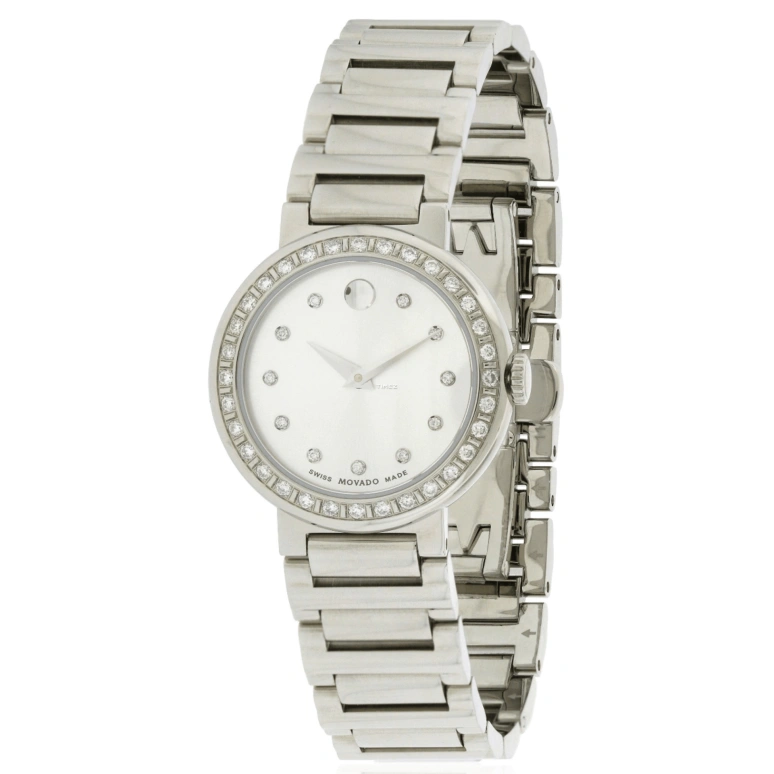 Movado,Cerena 26.50mm,26.50mm,Stainless Steel,Grey,Quartz,Sapphire,Crystal Glass,Round,0606793 