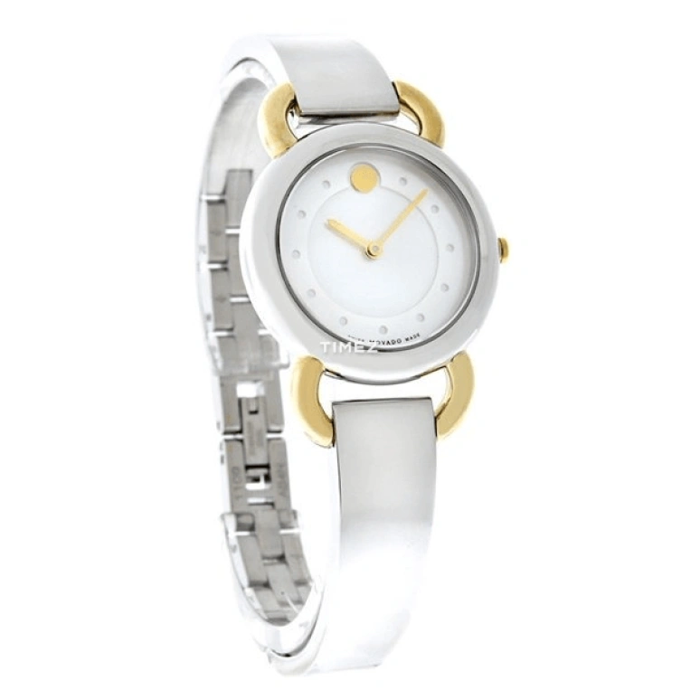 Movado,Linio 30mm,30mm,Stainless Steel,Bi-color,White,Quartz,Sapphire,Crystal Glass,Round,0606552 