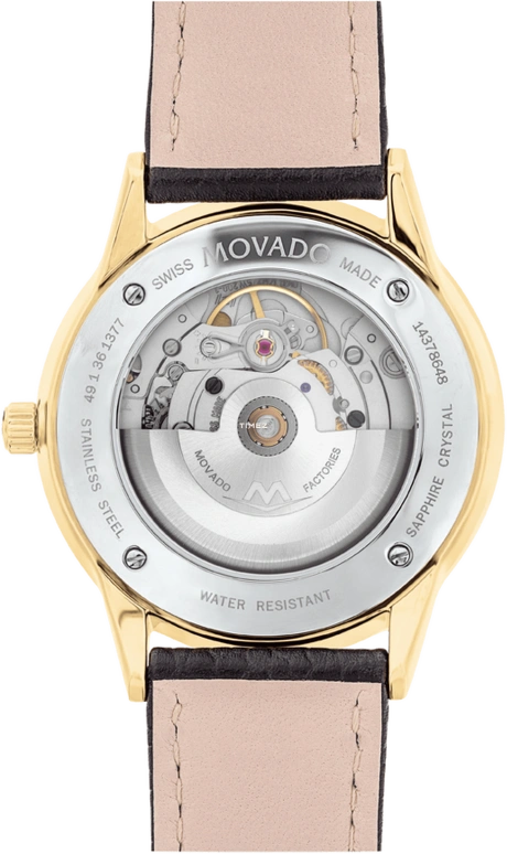 Movado,1881 Automatic 39mm,39mm,Stainless Steel,Black,Automatic,Day,Sapphire,Crystal Glass,0607614