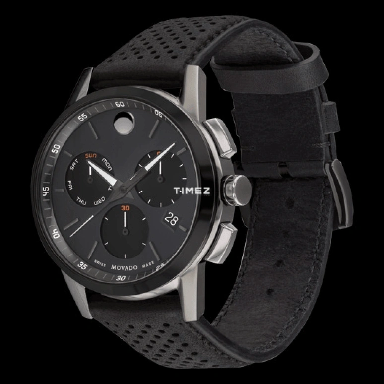Movado,Museum Sport 43mm,43mm,Stainless Steel,Grey,Quartz,Chronograph,Date,Day,0607476
