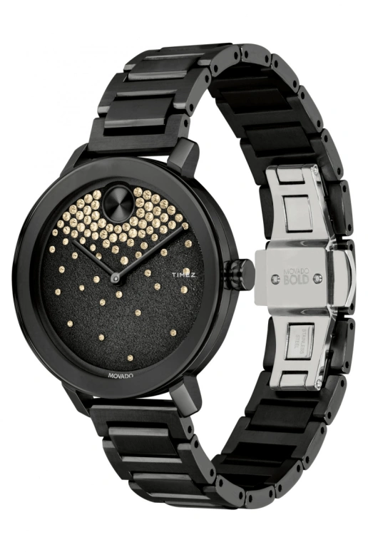 Movado,Movado BOLD 34mm,34mm,Stainless Steel,Black,Quartz,Sapphire,Crystal Glass,Round,3600707