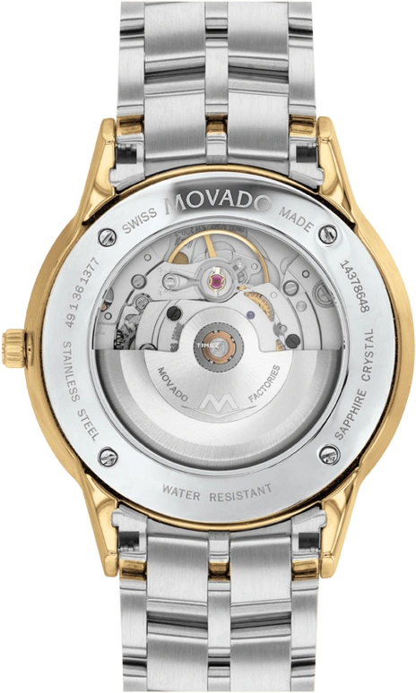 Movado,1881 Automatic 39mm,39mm,Stainless Steel,Black,Automatic,Round,Gold,0607620