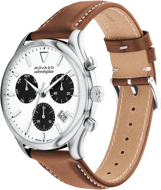 Movado,Heritage Series 43mm,43mm,Stainless Steel,White,Black,Automatic,Chronograph,Date,Day,3650147