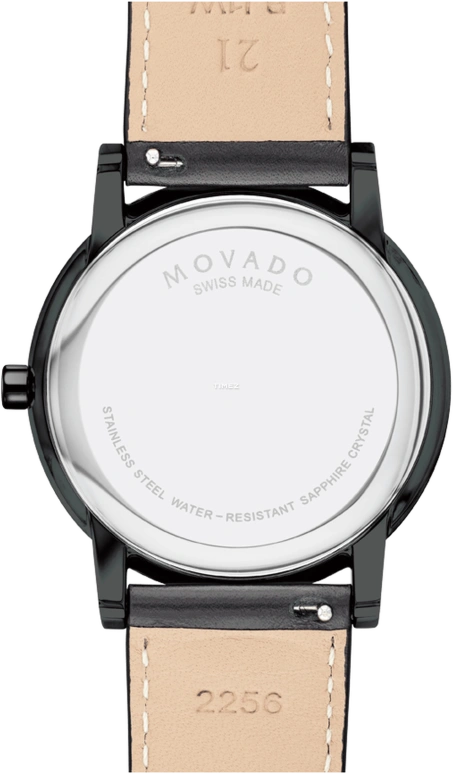 Movado,Museum Classic 40mm,40mm,Stainless Steel,Black,Quartz,Sapphire,Glass,Round,0607586