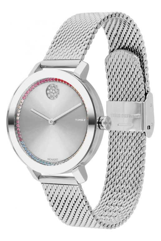 Movado,Movado BOLD 34mm,34mm,Stainless Steel,Silver,Quartz,Sapphire,Crystal Glass,Round,3600698