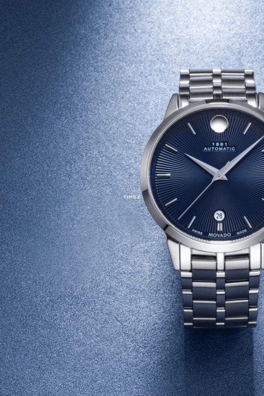 Movado,Museum Classic 40mm,40mm,Stainless Steel,Blue,Automatic,Day,Sapphire,Glass,0607569