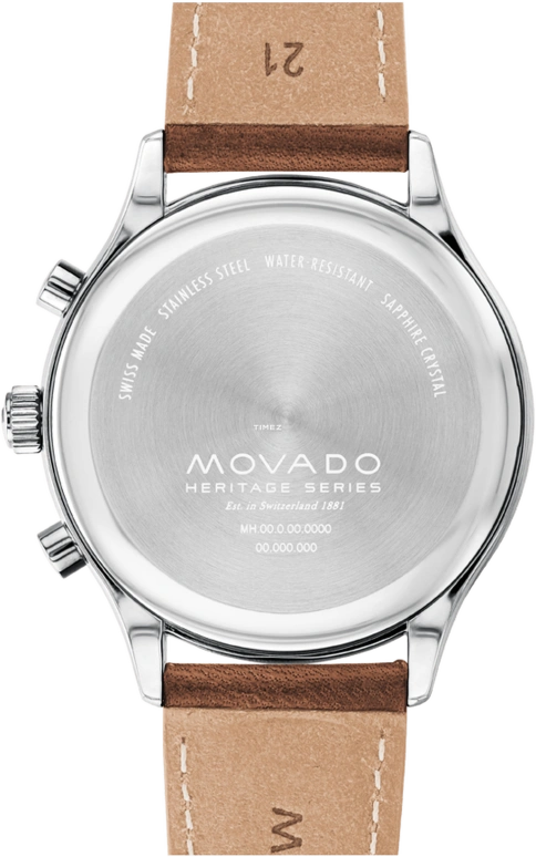 Movado,Heritage Series 43mm,43mm,Stainless Steel,White,Black,Automatic,Chronograph,Date,Day,3650147