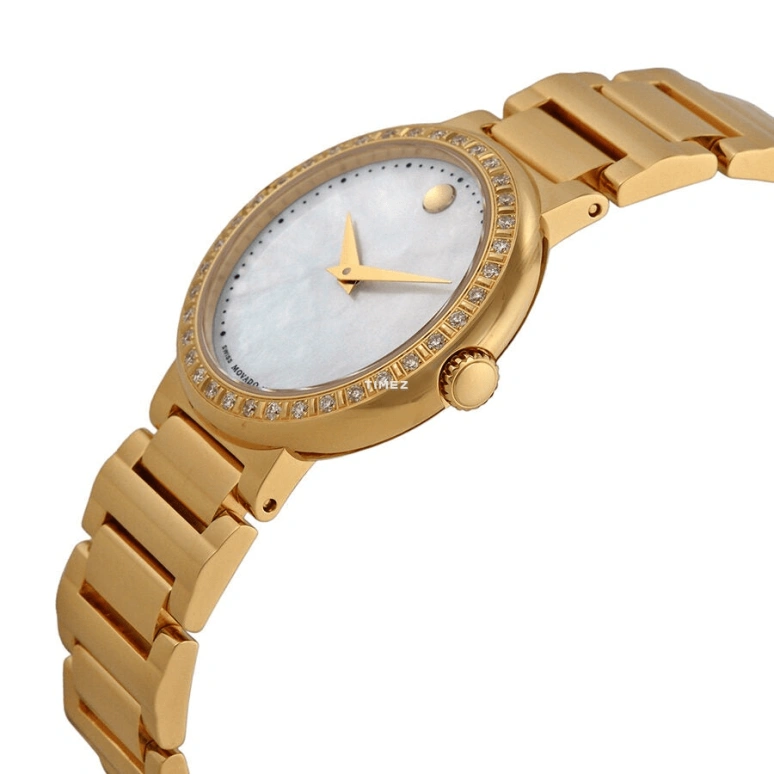 Movado,Concerto 30mm,30mm,Stainless Steel,White,Quartz,Sapphire,Crystal Glass,Round,0606422 