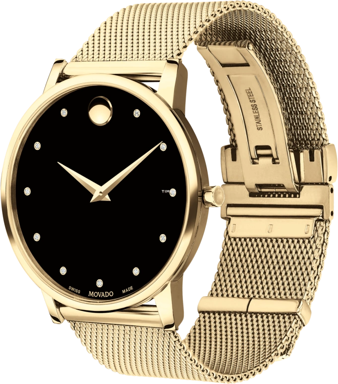 Movado,Museum Classic 40mm,40mm,Stainless Steel,Black,Quartz,Sapphire,Round,0607512