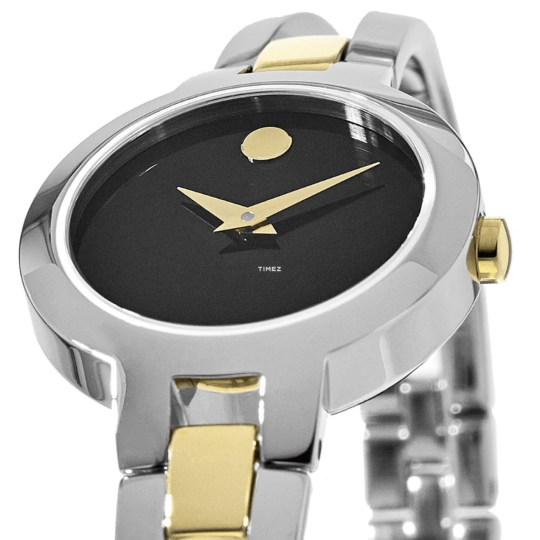 Movado,Amorosa 24mm,24mm,Stainless Steel,Black,Quartz,Sapphire,Crystal Glass,Round,0607184