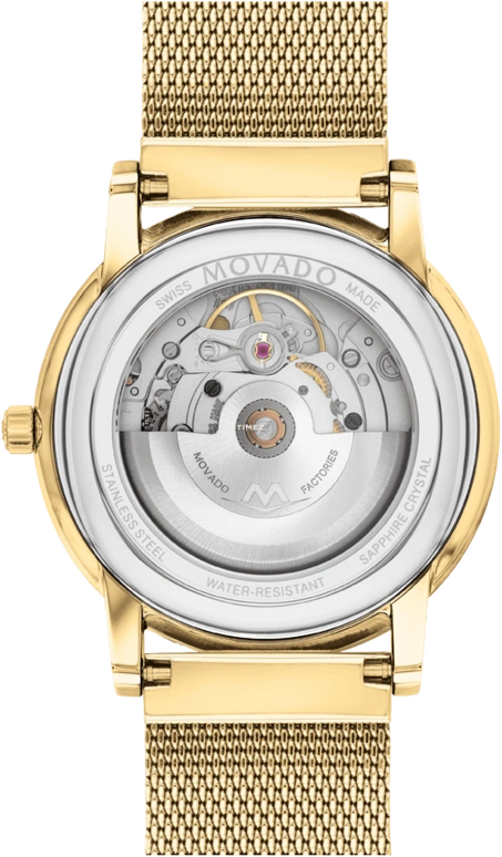 Movado,Museum Classic 40mm,40mm,Stainless Steel,Black,Automatic,Day,Sapphire,0607632