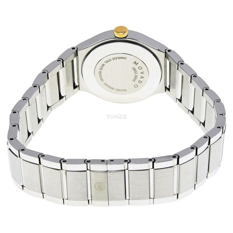 Movado,Quadro 28mm,28mm,Stainless Steel,Bi-color,Black,Quartz,Day,Sapphire,Crystal Glass,0606494 