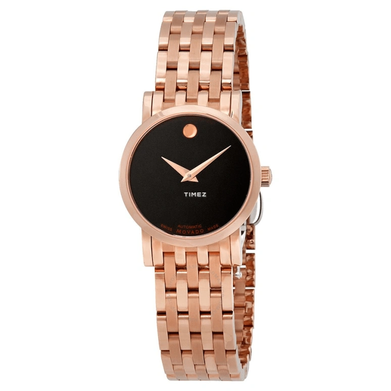 Movado,Red Label 26mm,26mm,Stainless Steel,Rose Gold,Black,Automatic,Sapphire,Crystal Glass,Round,0607064