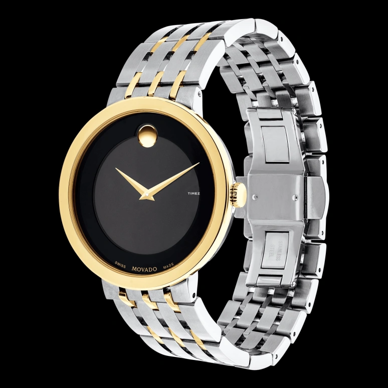 Movado,Esperanza 39mm,39mm,Stainless Steel,Black,Quartz,Sapphire,Crystal Glass,Round,0607058W