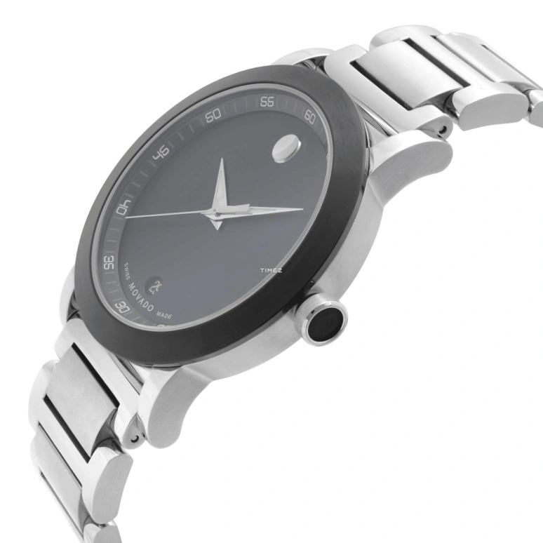 Movado,Other 42mm,42mm,Stainless Steel,Black,Automatic,Day,Round,0606604