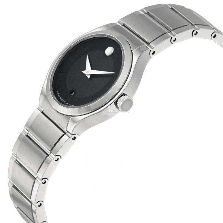 Movado,Quadro 28mm,28mm,Stainless Steel,Black,Quartz,Day,Sapphire,Crystal Glass,0606493 