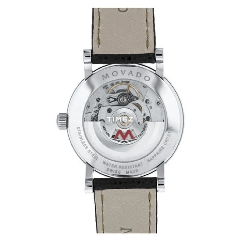Movado,Red Label 38mm,38mm,Stainless Steel,Black,Automatic,Day,Sapphire,Crystal Glass,0606114 