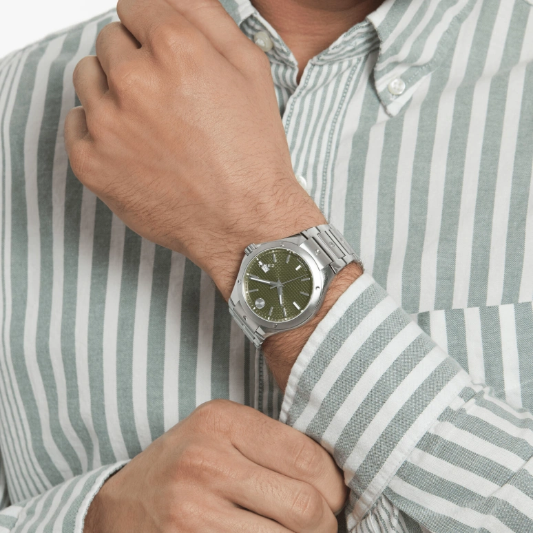 Movado,Movado SE 41mm,41mm,Stainless Steel,Green,Automatic,Day,Sapphire,Crystal Glass,0607645