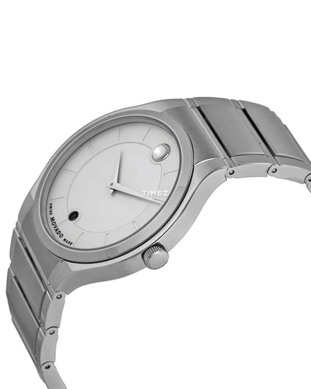 Movado,Quadro 40mm,40mm,Stainless Steel,Silver White,Quartz,Day,Sapphire,Crystal Glass,0606479 
