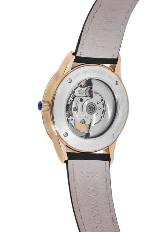 Movado,Other 39.50mm,39.50mm,Stainless Steel,Rose Gold,Black,Automatic,Day,Sapphire,Crystal Glass,0607062