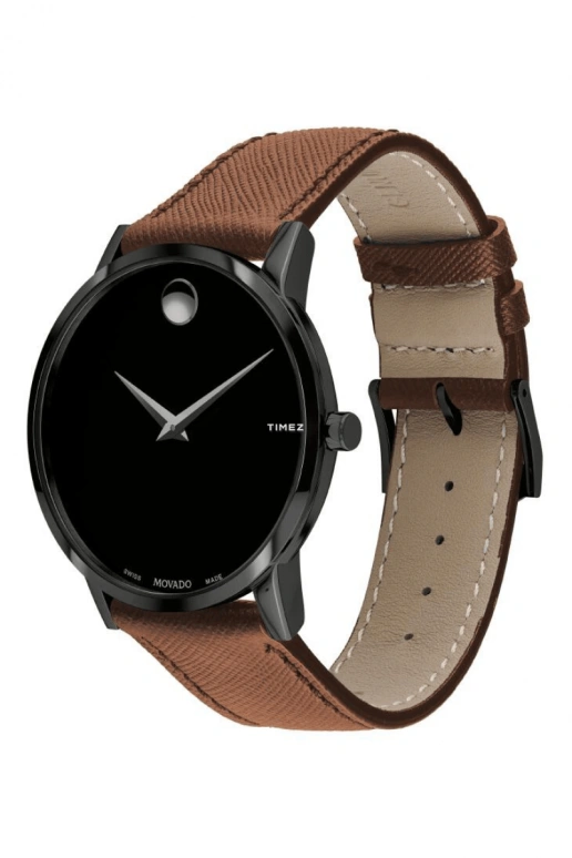 Movado,Museum Classic 40mm,40mm,Stainless Steel,Black,Quartz,Sapphire,Crystal Glass,Round,0607198