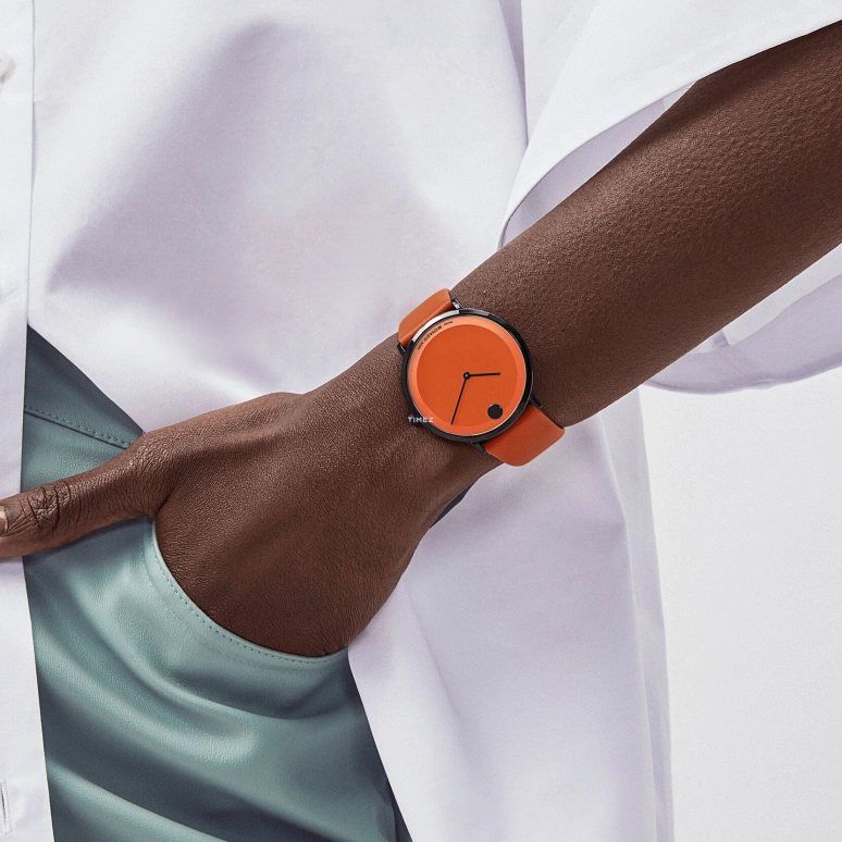 Movado,Modern 47 40mm,40mm,Stainless Steel,Orange,Quartz,Sapphire,Round,0607641