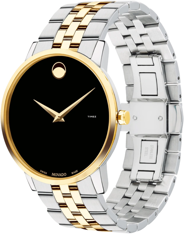 Movado,Museum Classic 40mm,40mm,Stainless Steel,Black,Quartz,Sapphire,Round,0607200