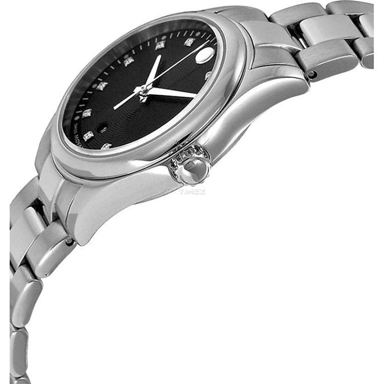 Movado,Other 28mm,28mm,Stainless Steel,Black,Quartz,Day,Sapphire,Crystal Glass,0606497 