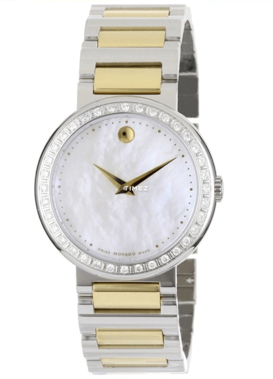 Movado,Concerto 30mm,30mm,Stainless Steel,White,Quartz,Sapphire,Crystal Glass,Round,0606470